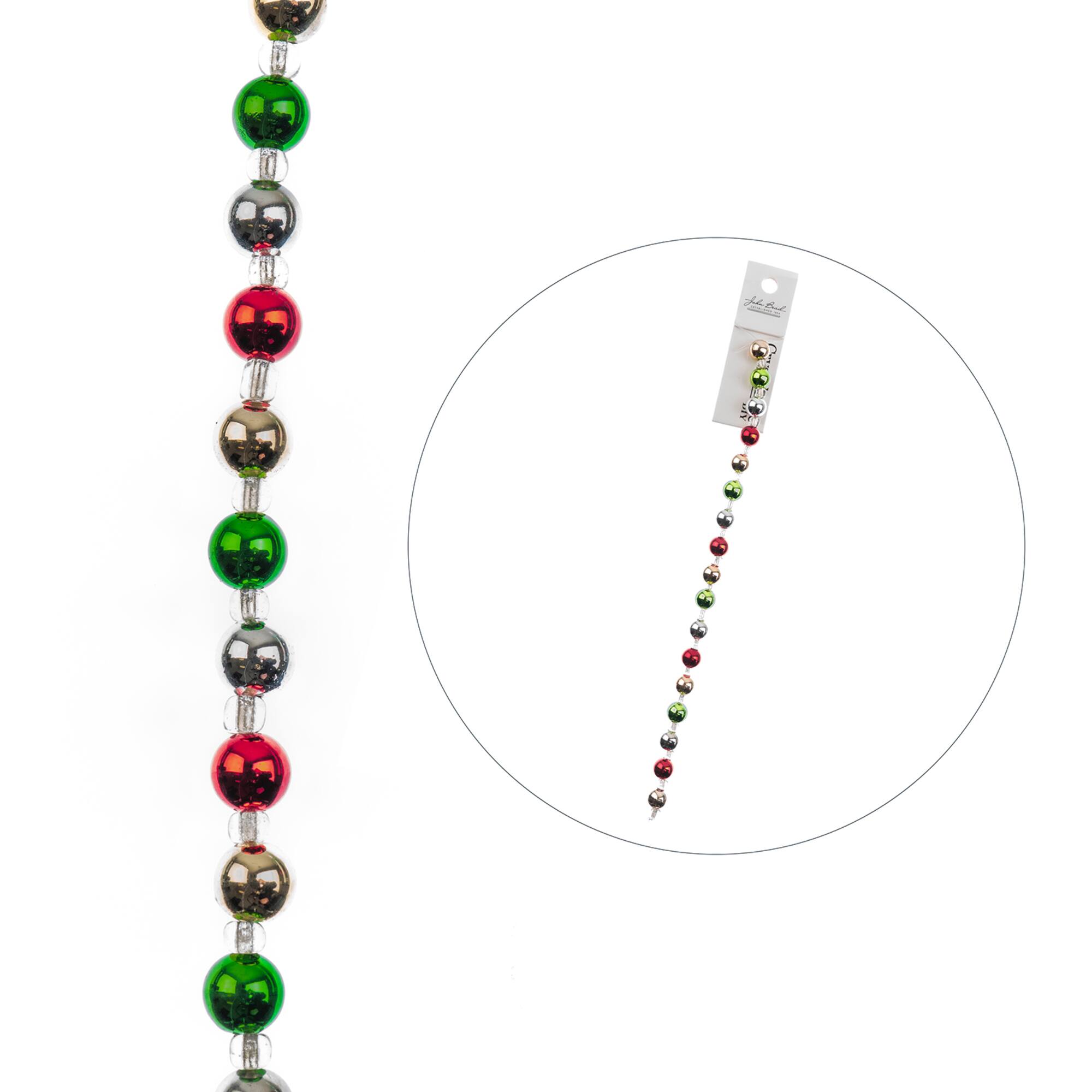 Crystal Lane DIY Holiday Christmas 7" Designer Acrylic Baubles Bead Strand